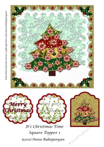 Its Christmas Time Square Topper 1