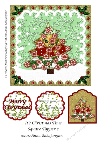 Its Christmas Time Square Topper 2
