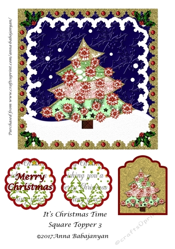 Its Christmas Time Square Topper 3