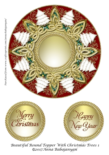 Beautiful Round Topper With Christmas Trees 1