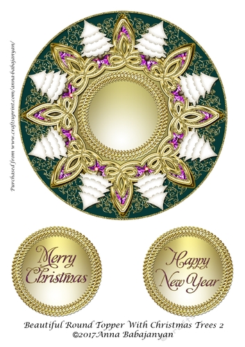 Beautiful Round Topper With Christmas Trees 2