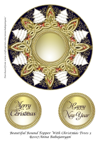 Beautiful Round Topper With Christmas Trees 3