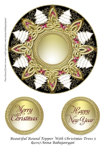 Beautiful Round Topper With Christmas Trees 5