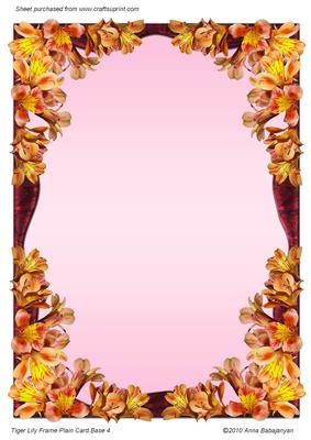 Tiger Lily Frame Plain Card Base 4