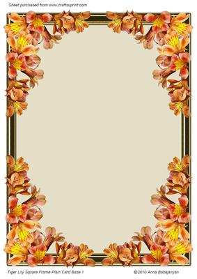 Tiger Lily Square Frame Plain Card Base 1