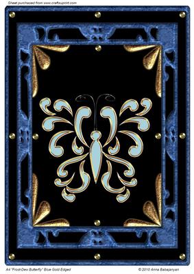 A4 "frost-dew Butterfly" Blue Gold Edged
