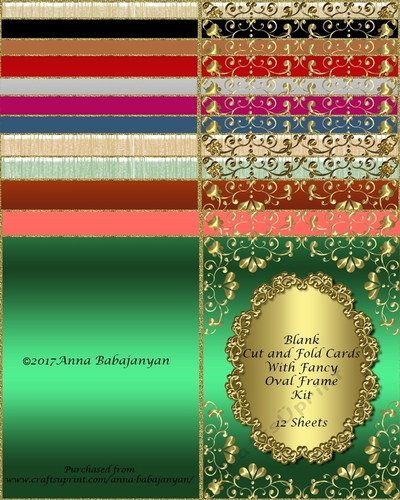 Blank Cut and Fold Cards With Fancy Oval Frame Kit