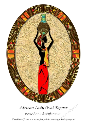 African Lady Oval Topper