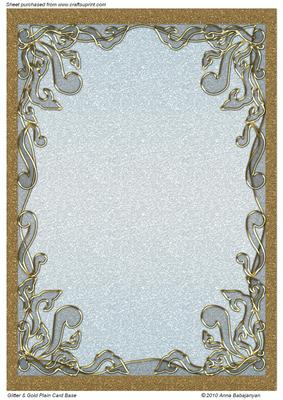 Glitter & Gold Plain Card Base