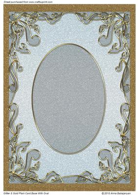 Glitter & Gold Plain Card Base with Oval