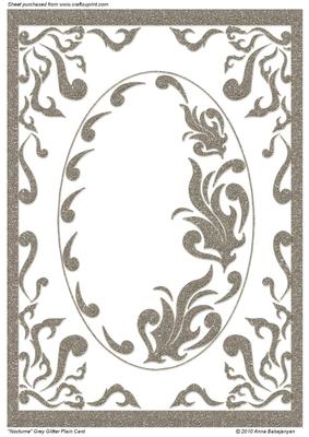 Nocturne Grey Glitter Plain Card