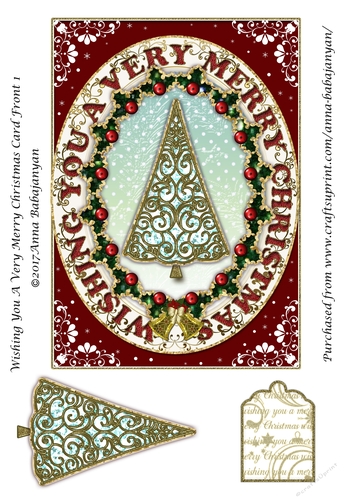 Wishing You A Very Merry Christmas Card Front 1