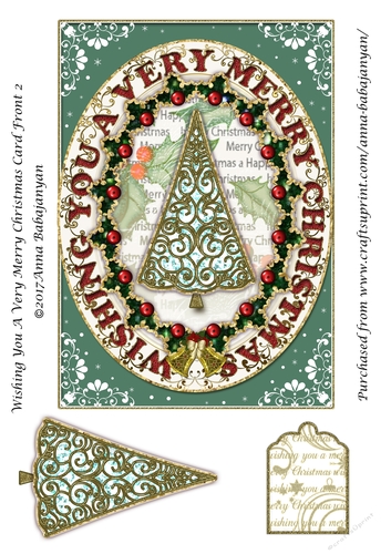Wishing You A Very Merry Christmas Card Front 2