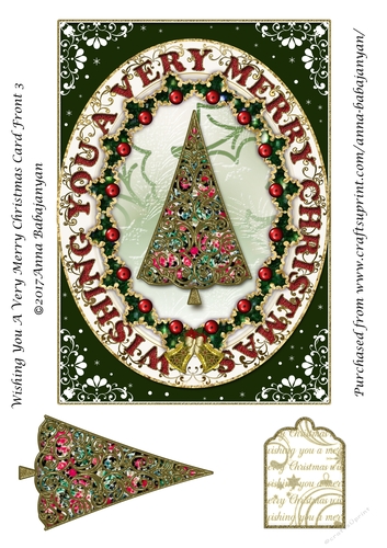Wishing You A Very Merry Christmas Card Front 3