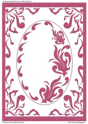Nocturne Pink Glitter Plain Card
