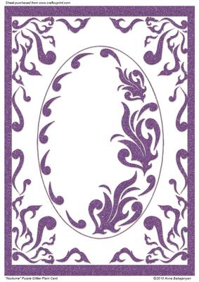 Nocturne Purple Glitter Plain Card