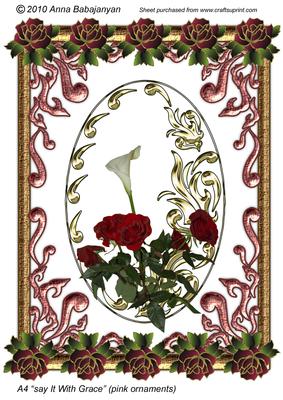 A4 "say It with Grace" (pink Ornaments)