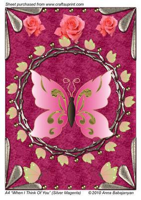 A4 "when I Think of You" (silver Magenta)