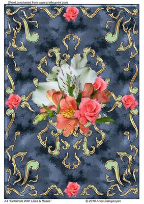A4 "celebrate with Lilies & Roses"