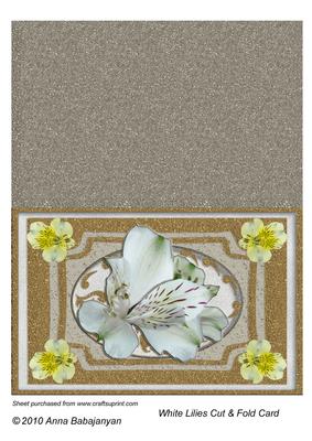 White Lilies Cut & Fold Card