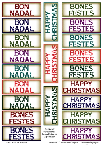 Bon Nadal Bones Festes Happy Christmas Captions Set