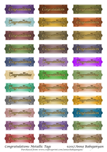 Congratulations Metallic Tags