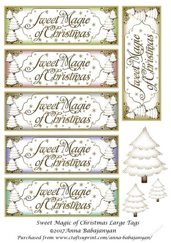 Sweet Magic of Christmas Large Tags