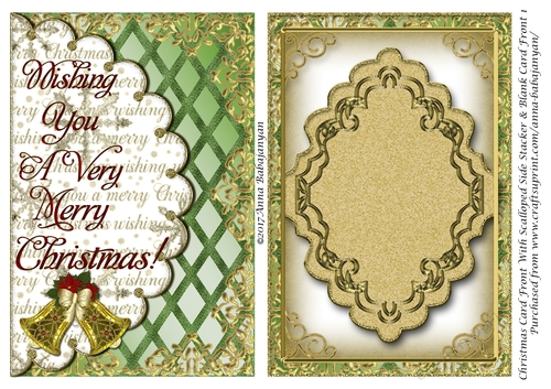Christmas Card Front With Scalloped Side Stacker & Blank Card Front 1