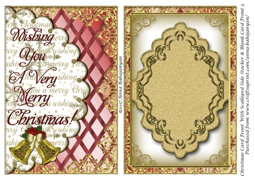 Christmas Card Front With Scalloped Side Stacker & Blank Card Front 3