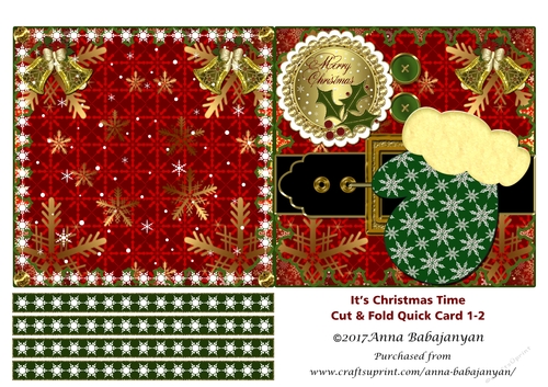 Its Christmas Time Cut & Fold Quick Card 1-2