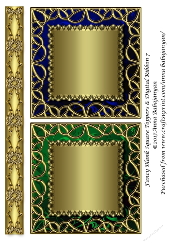 Fancy Blank Square Toppers & Digital Ribbon 7