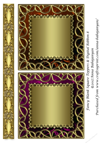Fancy Blank Square Toppers & Digital Ribbon 8