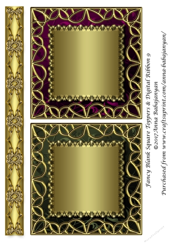 Fancy Blank Square Toppers & Digital Ribbon 9