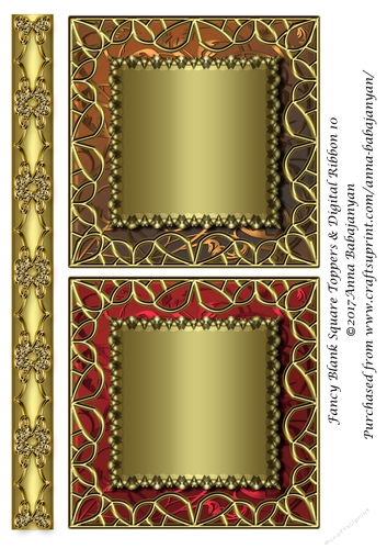 Fancy Blank Square Toppers & Digital Ribbon 10