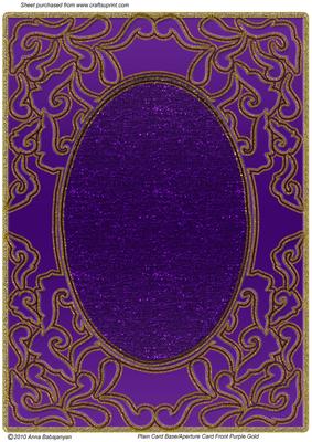 Plain Card Base /aperture Card Front Purple Gold