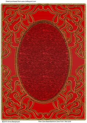 Plain Card Base /aperture Card Front Red Gold