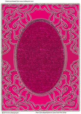 Plain Card Base / Aperture Card Front Pink Silver