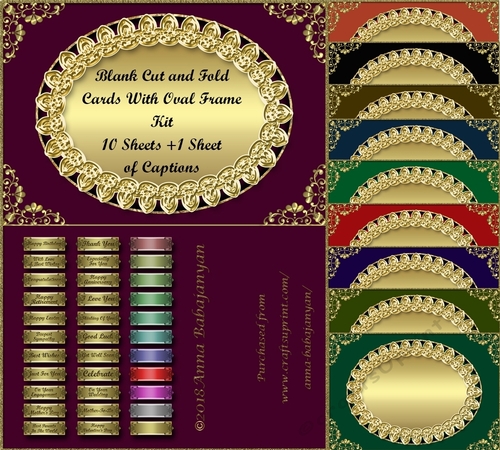 Blank Cut and Fold Cards With Oval Frame Kit