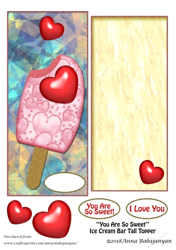 You Are So Sweet Ice Cream Bar Tall Topper