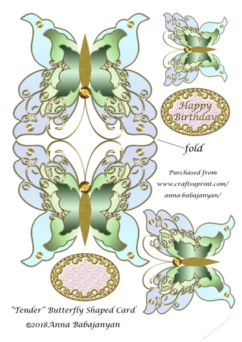 Tender Butterfly Shaped Card