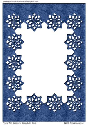 A4 Frame with Decorative Edges (satin Blue)