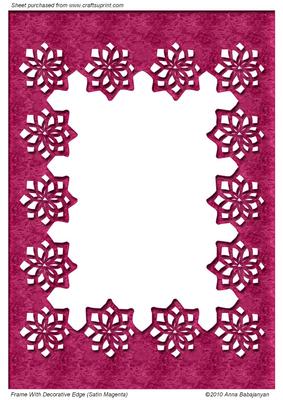 A4 Frame with Decorative Edges (satin Magenta)