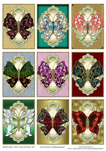 Butterfly ATC Card Fronts Set
