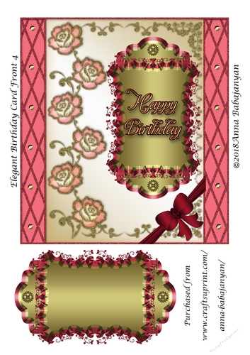 Elegant Birthday Card Front 4