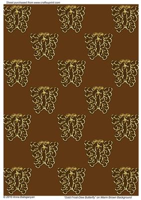 Gold Frost-dew Butterfly on Warm Brown