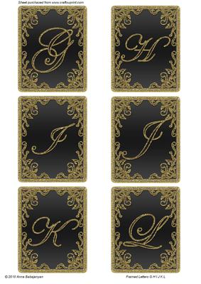 Framed Letters g, H , I ,j, K, L