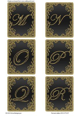 Framed Letters m,n,o,p,q,r