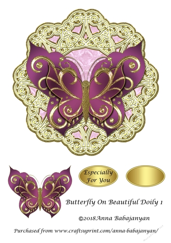 Butterfly On Beautiful Doily 1