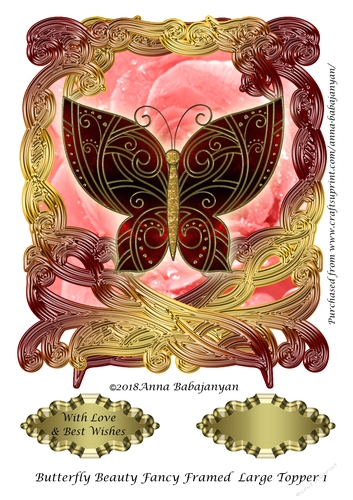 Butterfly Beauty Fancy Framed Large Topper 1