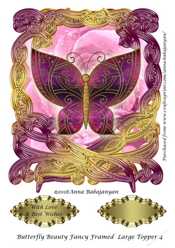 Butterfly Beauty Fancy Framed Large Topper 4